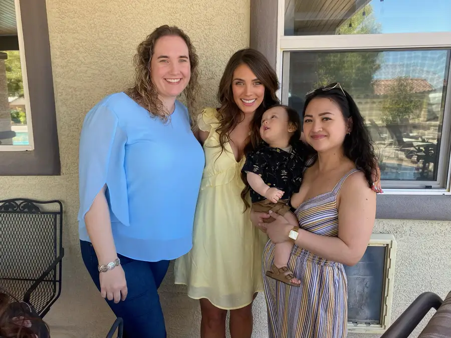 Sunny day with friends and a little one